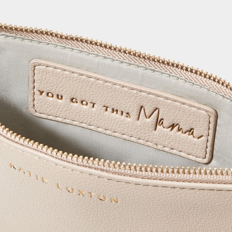 Baby Secret Message Pouch 'You Got This Mama' in Light Taupe