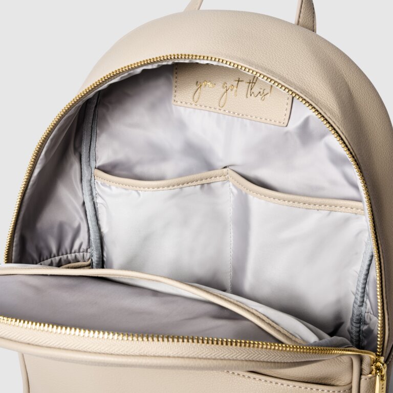 Baby Changing Backpack 'You Got This!' in Light Taupe