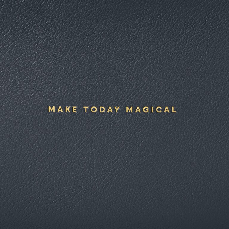 Slim Sentiment Pouch 'Make Today Magical' in Navy