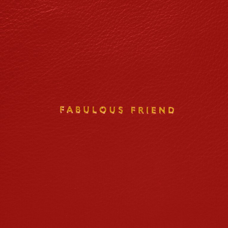 Slim Sentiment Pouch 'Fabulous Friend' In Red