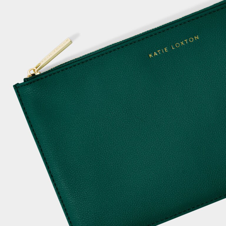 Christmas Pouch 'Be Merry And Bright' in Emerald Green