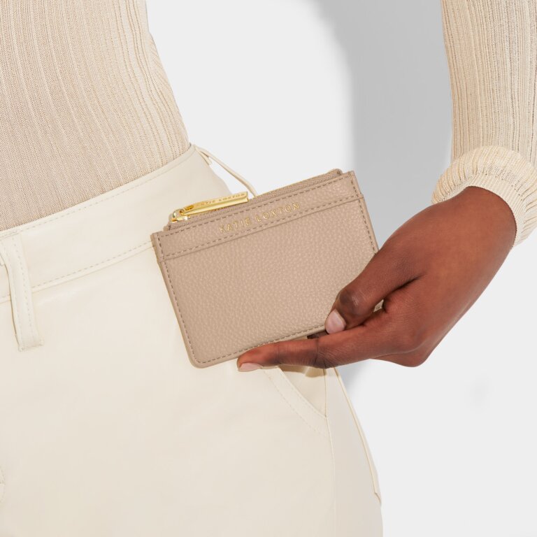 Cleo Coin Purse And Card Holder In Soft Tan