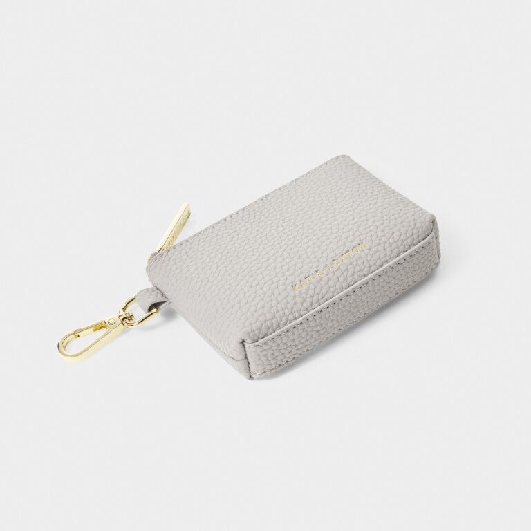 Evie Clip On Coin Purse In Cool Gray