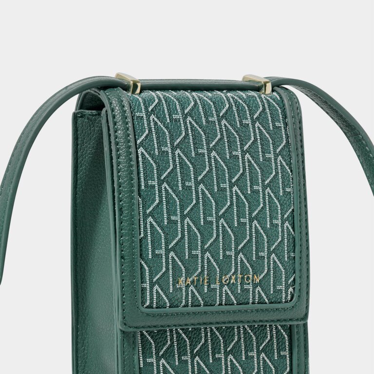 Signature Phone Bag in Emerald Green