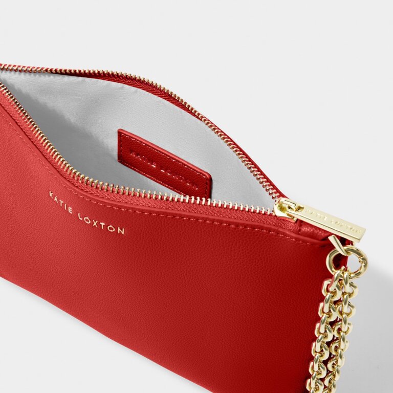 Astrid Chain Clutch in Red