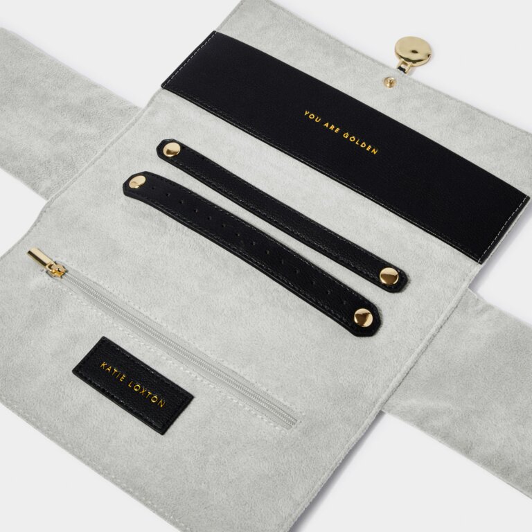 Pebble Jewellery Roll 'You Are Golden' in Black