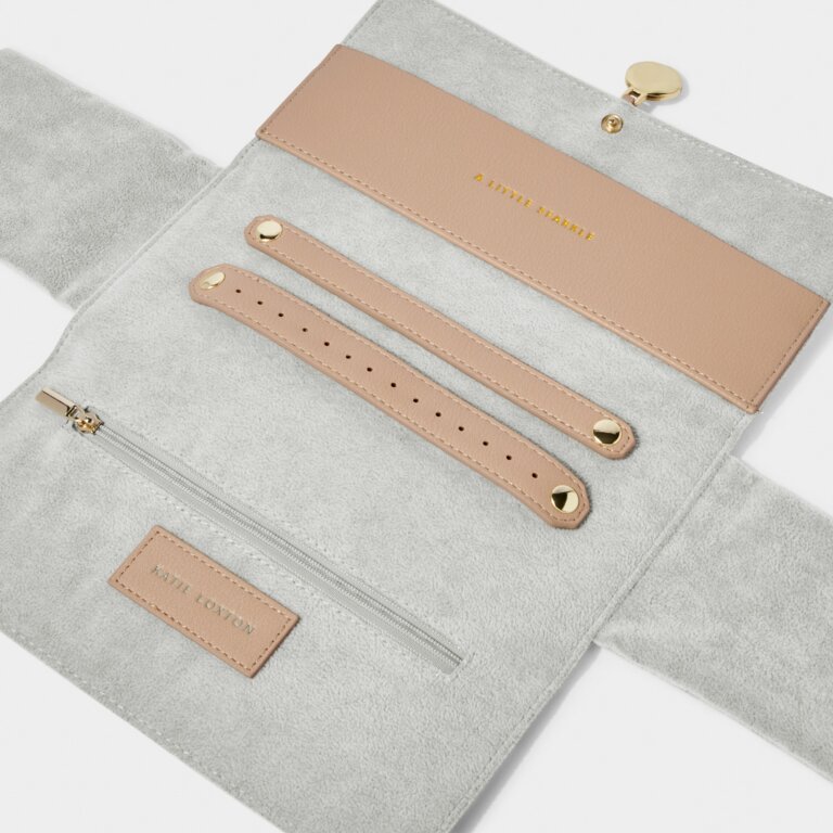 Pebble Jewelry Roll 'A Little Sparkle' In Soft Tan