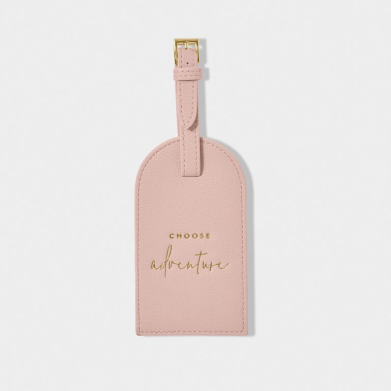 Luggage Tag 'Choose Adventure' In Dusty Pink
