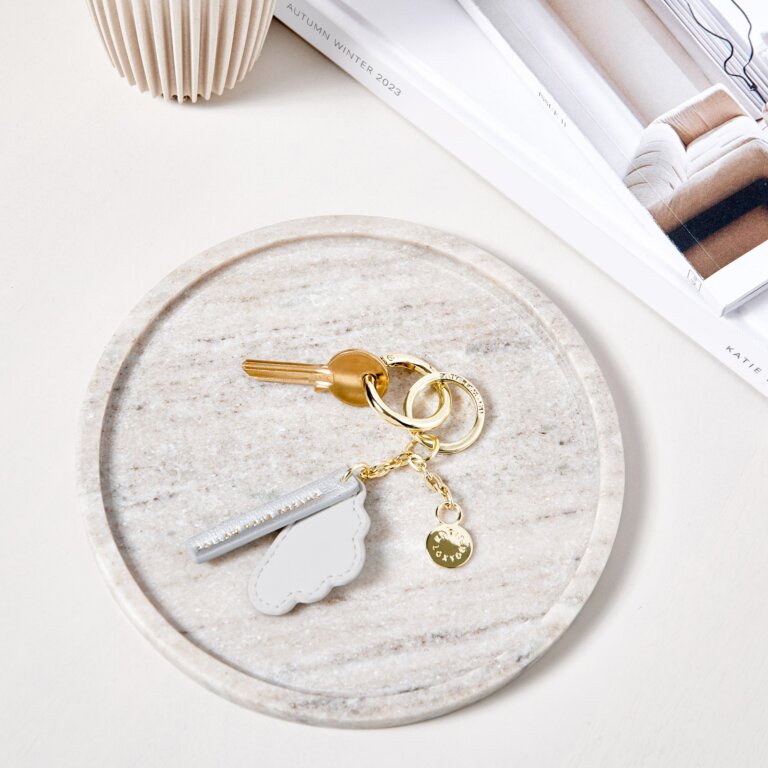 Chain Keychain 'Follow Your Dreams' In White