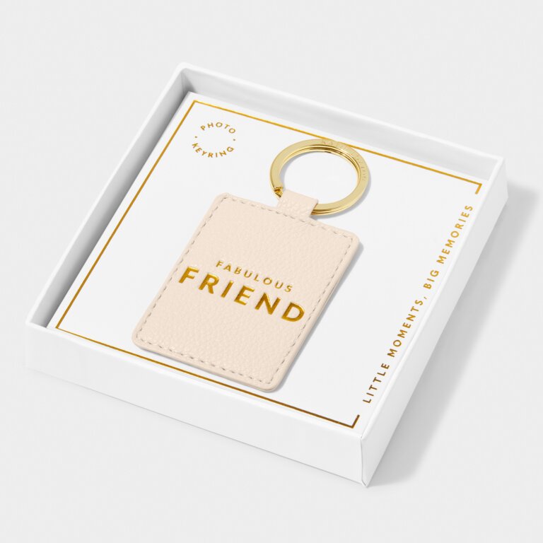Beautifully Boxed Photo Keychain 'Fabulous Friend' In Eggshell