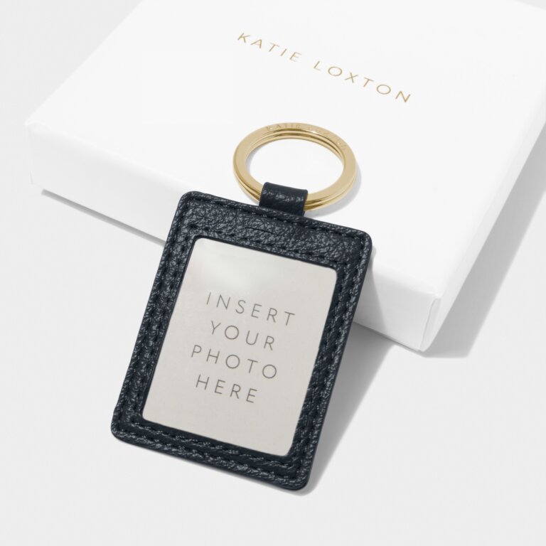 Beautifully Boxed Photo Keychain 'Forever Family' In Navy