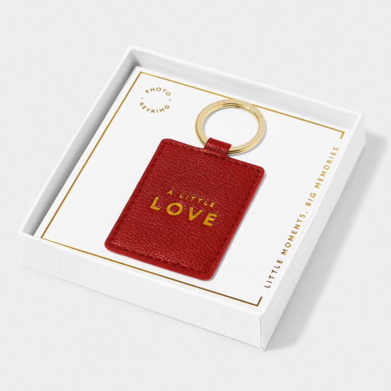 Beautifully Boxed Photo Keychain 'A Little Love' In Red