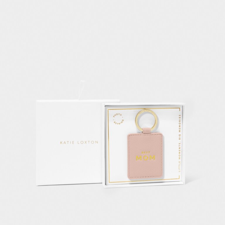 Beautifully Boxed Photo Keychain 'Best Mom' In Dusty Pink