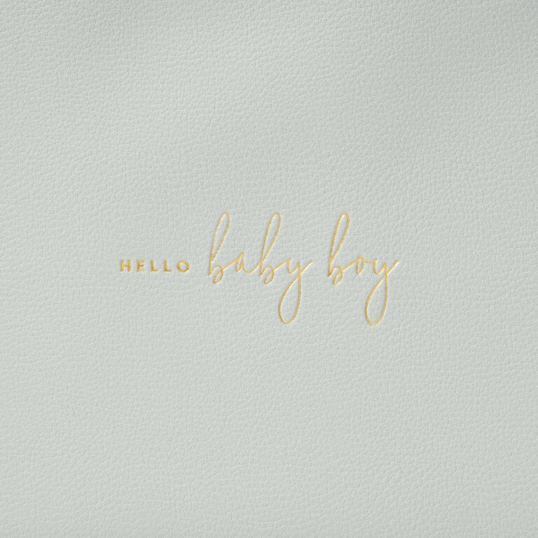 Baby Perfect Pouch 'Hello Baby Boy' In Cool Gray