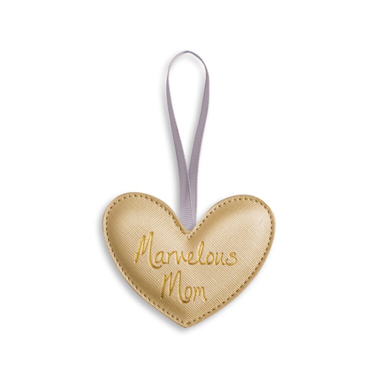 Heart Decoration 'Marvelous Mom' In Metallic Gold
