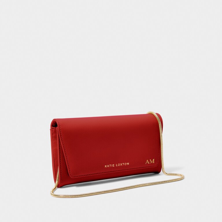 Red Front Flap Chain Handle Crossbody Bag - CHARLES & KEITH IN