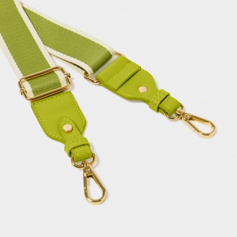 Stripe Canvas Bag Strap in Lime Green