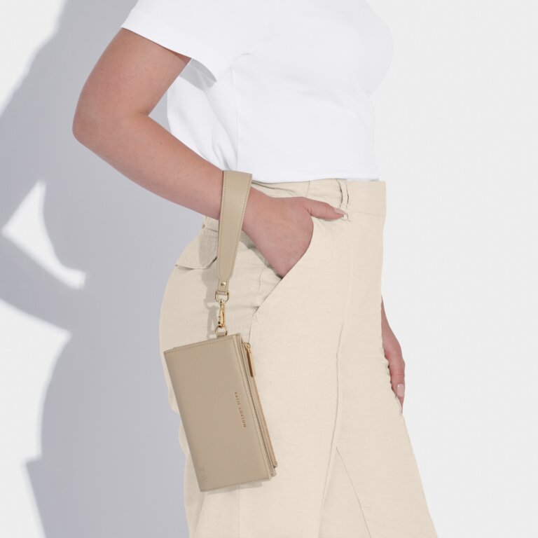 Zana Wristlet Pouch in Light Taupe