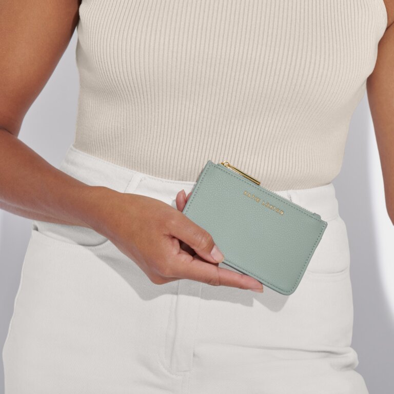 Hana Coin And Card Holder in Duck Egg Blue