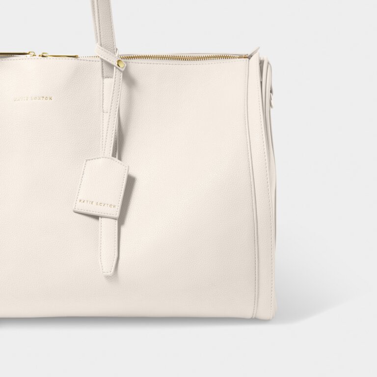 Fold-Out Garment Weekend Bag in Off White