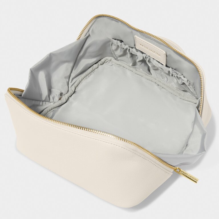 Medium Makeup And Wash Bag in Off White