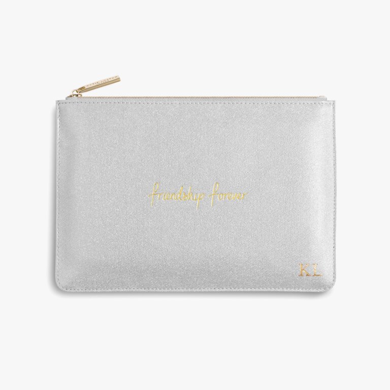 Shiny Silver Friendship Forever Perfect Pouch
