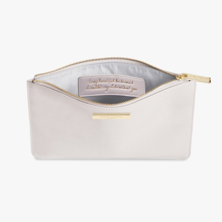 Secret Message Pouch 'Bridesmaid' in Pearlescent