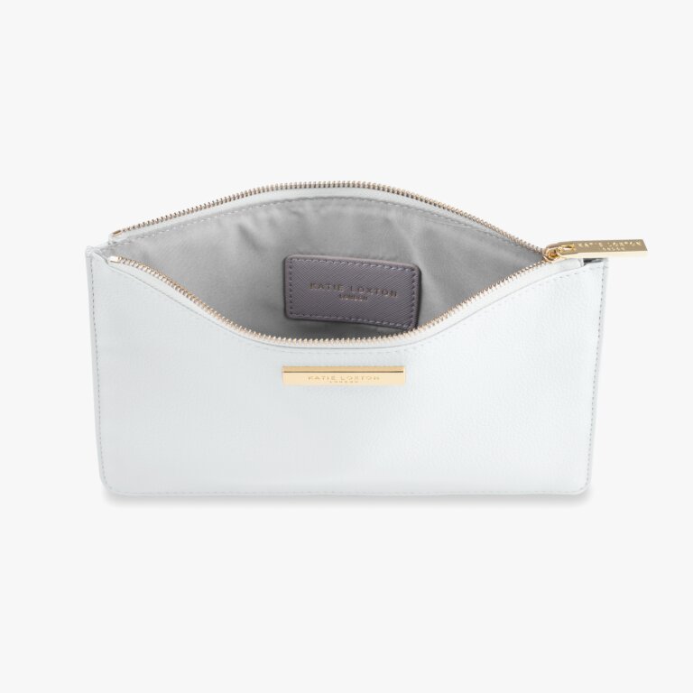 Soft Pebble Perfect Pouch In White