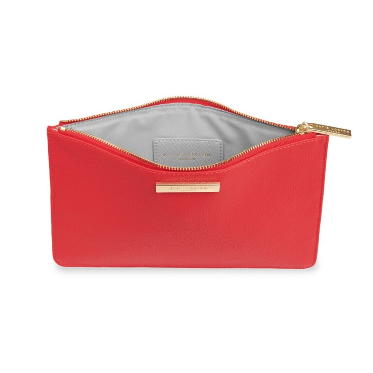 Soft Pebble Perfect Pouch | Red