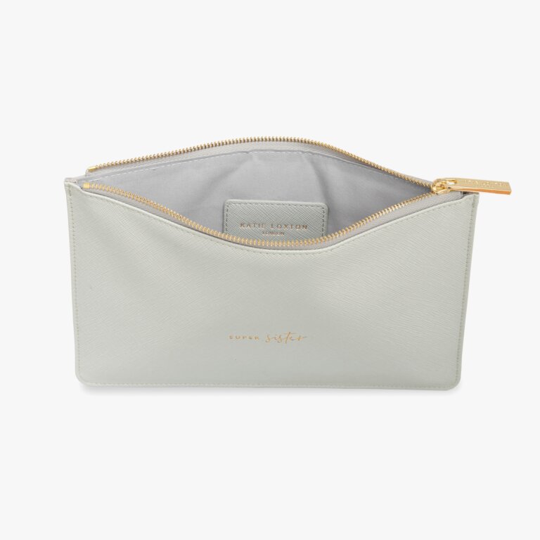 Perfect Pouch 'Super Sister' in Pale Grey