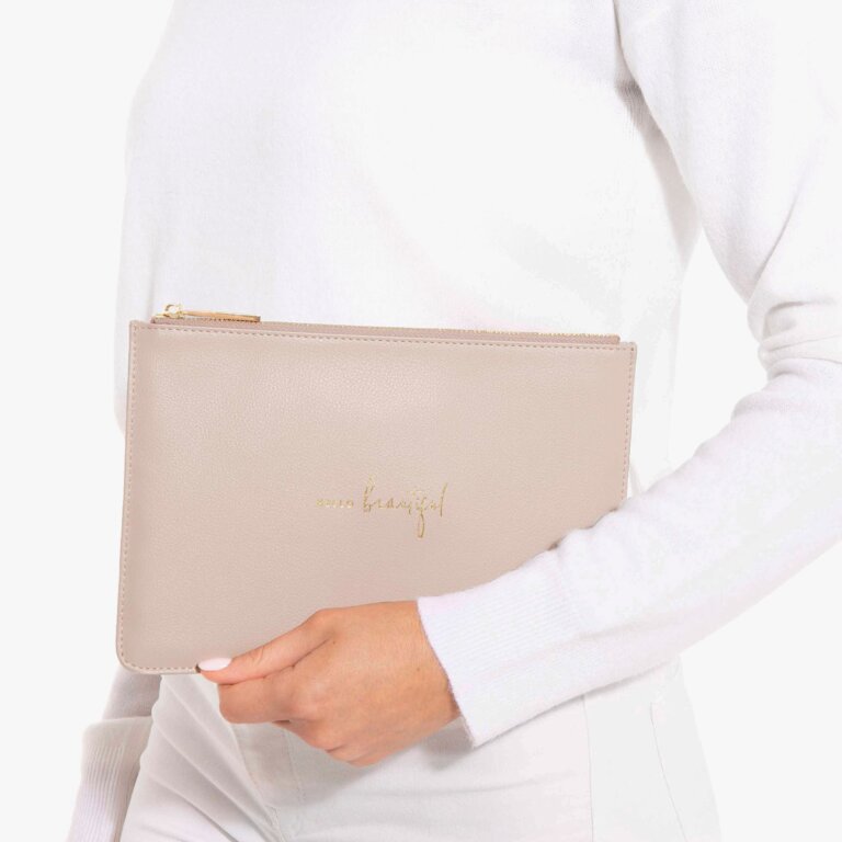 Perfect Pouch Hello Beautiful In Dusty Pink