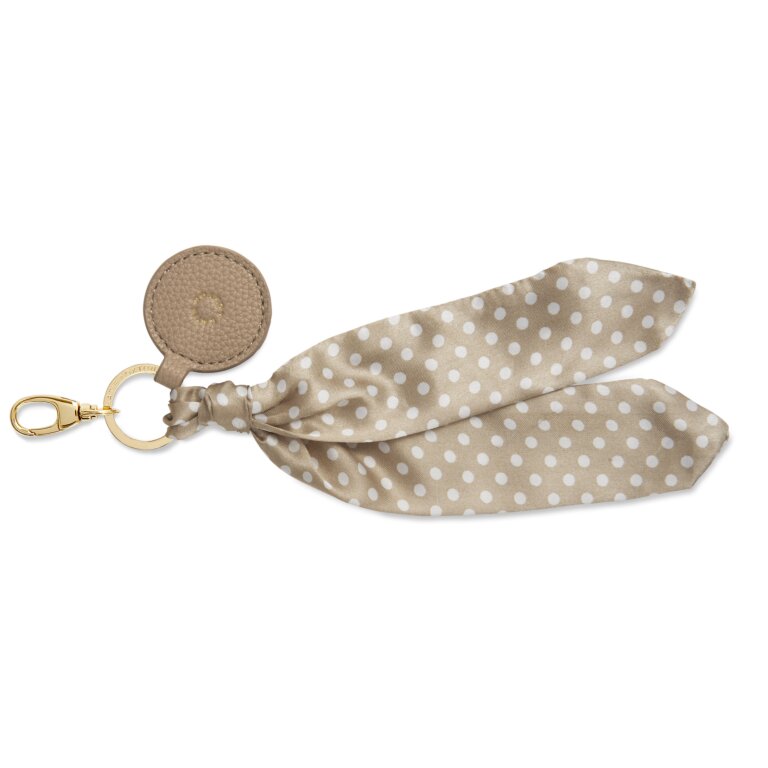Carrie Scarf Keyring Bag Charm In Taupe Spot