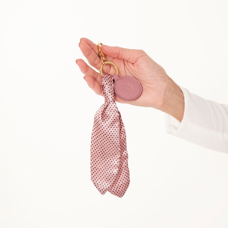 Carrie Scarf Keyring Bag Charm In Pink Spot