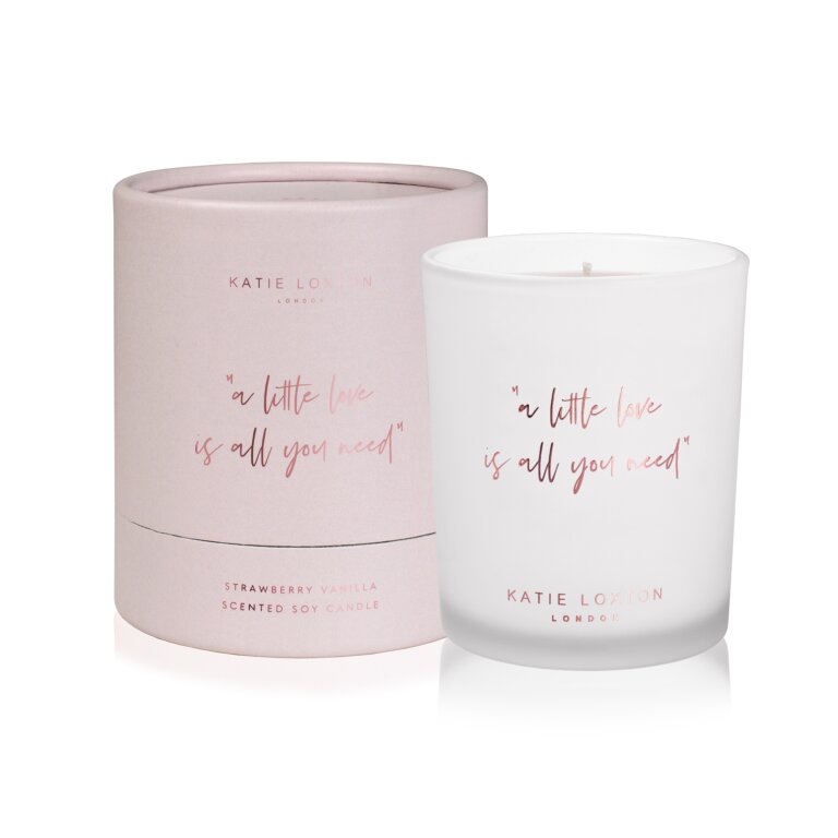a little Love Is All You Need Candle | Strawberry Vanilla