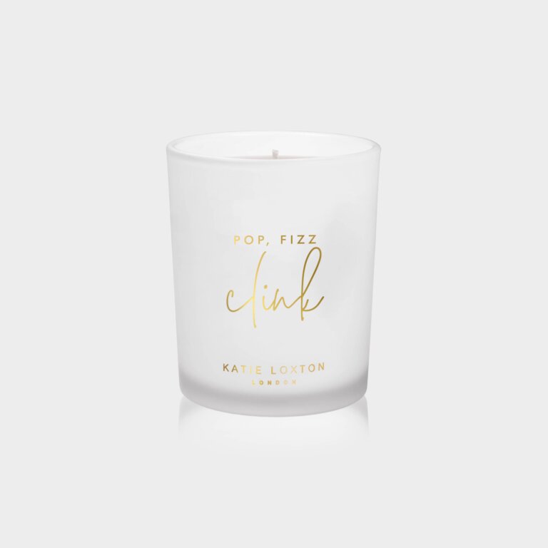 Sentiment Candle 'Pop Fizz Clink' In Sweet Papaya And Hibiscus Flower