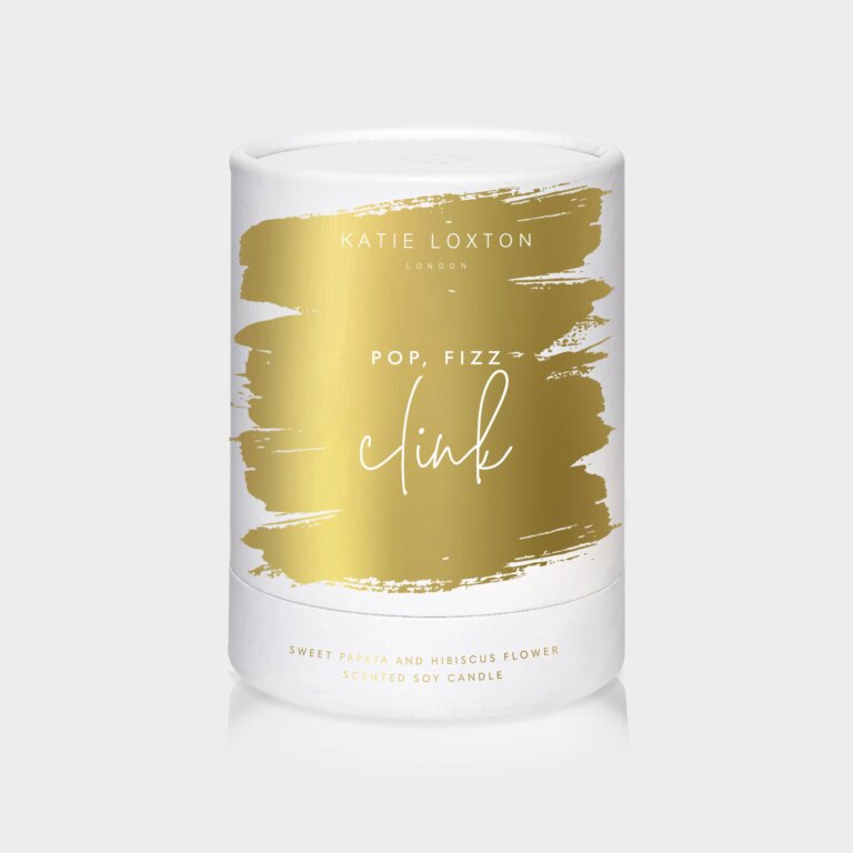Sentiment Candle 'Pop Fizz Clink' In Sweet Papaya And Hibiscus Flower