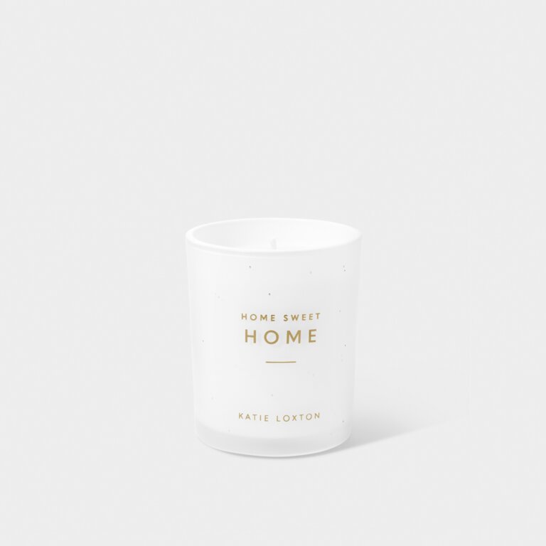 Sentiment Candle 'Home Sweet Home' In Fresh Linen And White Lily