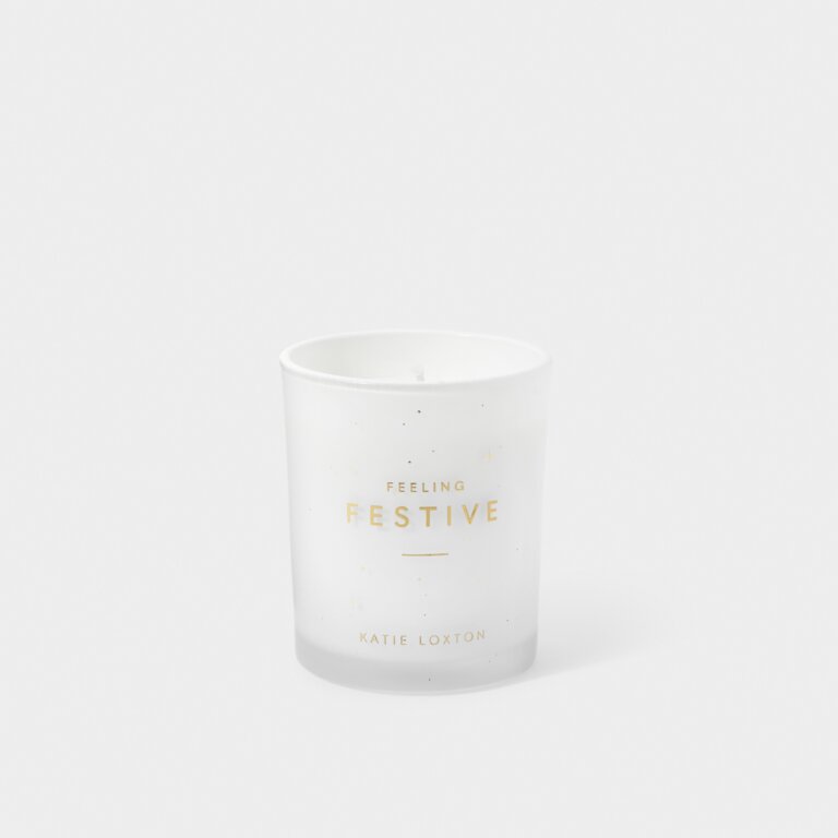 Christmas Candle 'Feeling Festive' Frosted Pine And Cedarwood