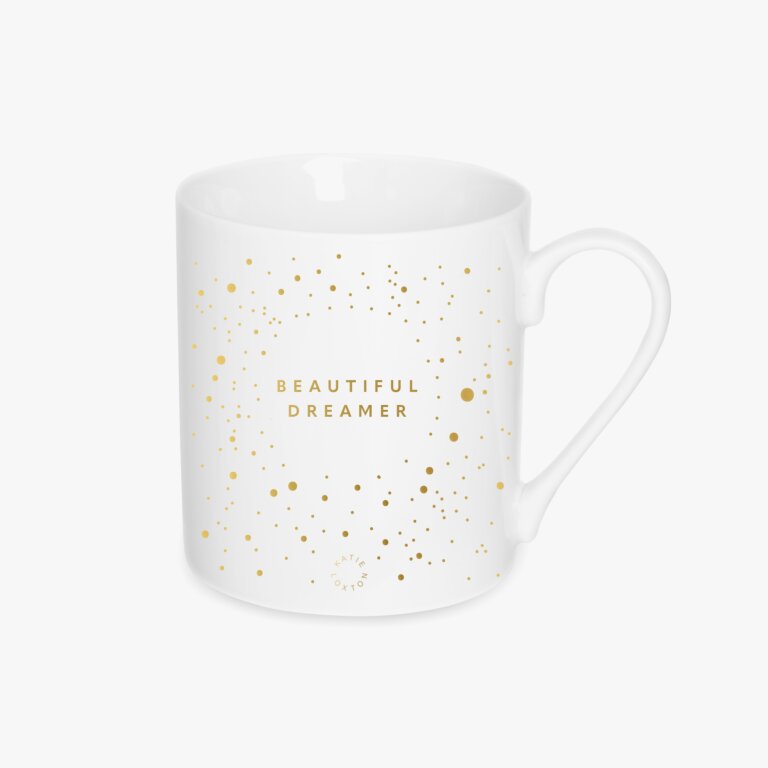 Porcelain Mug Beautiful Dreamer In White And Gold
