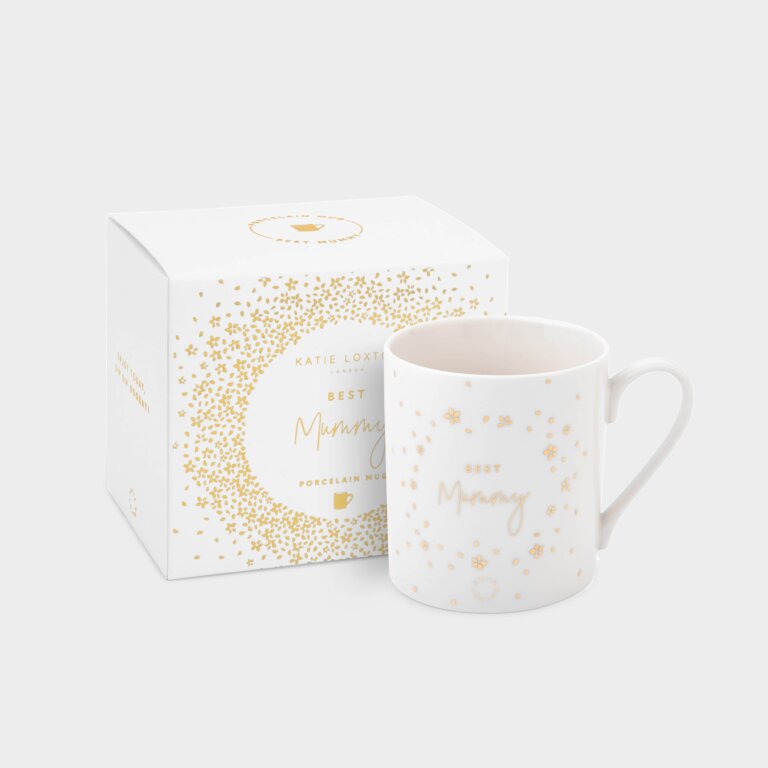 Boxed Porcelain Mug Best Mummy In White And Gold