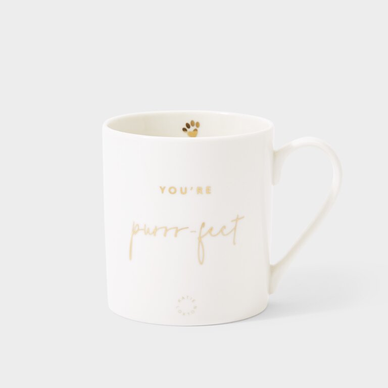 Porcelain Mug 'You're Purrr-fect' in White
