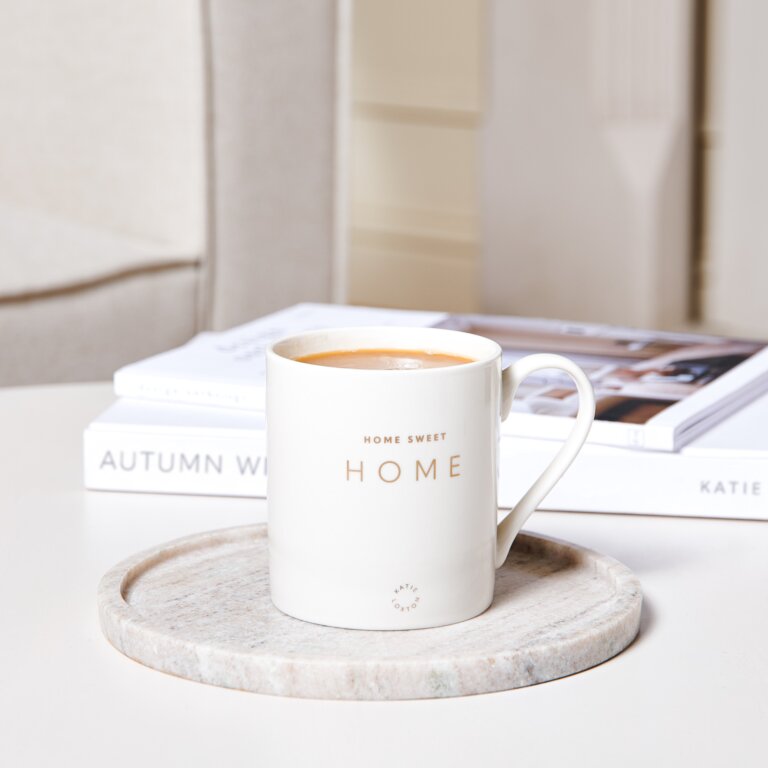 Porcelain Mug 'Home Sweet Home' in White