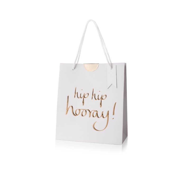 Gift Bag 'Hip Hip Hooray' in Gold Writing
