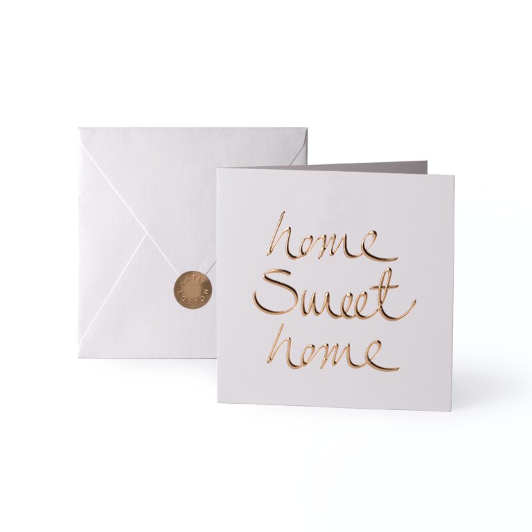 Greeting Card Home Sweet Home In Gold Writing
