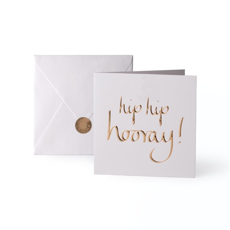 Greeting Card Hip Hip Hooray Gold Writing