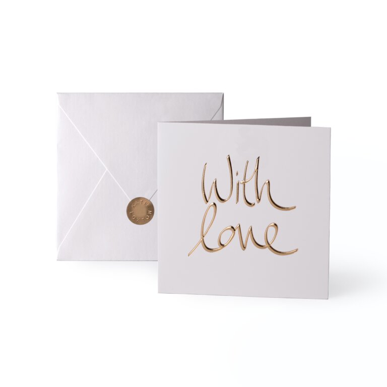 Greeting Card With Love Gold Writing
