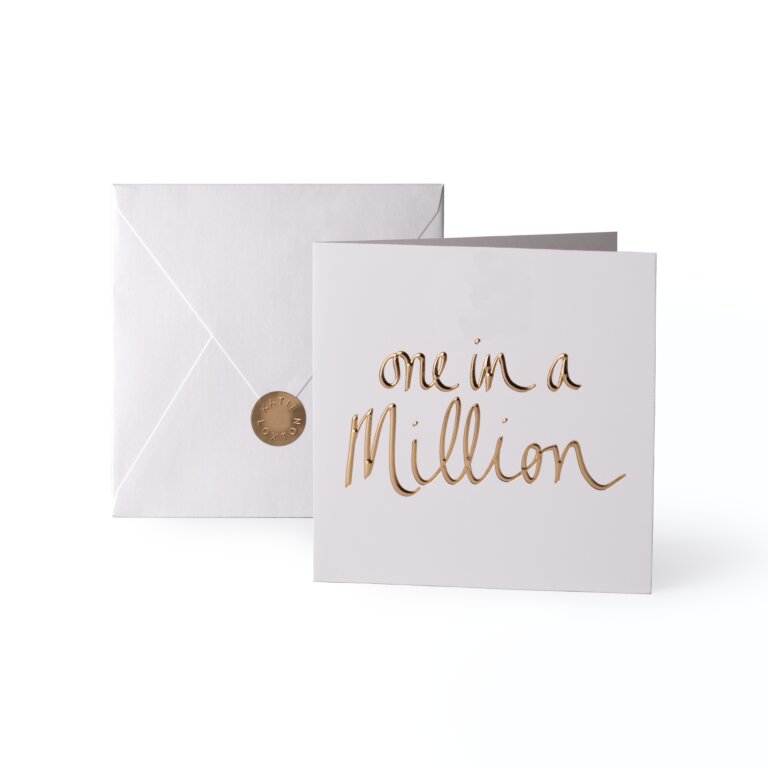 Greeting Card One In A Million Gold Writing