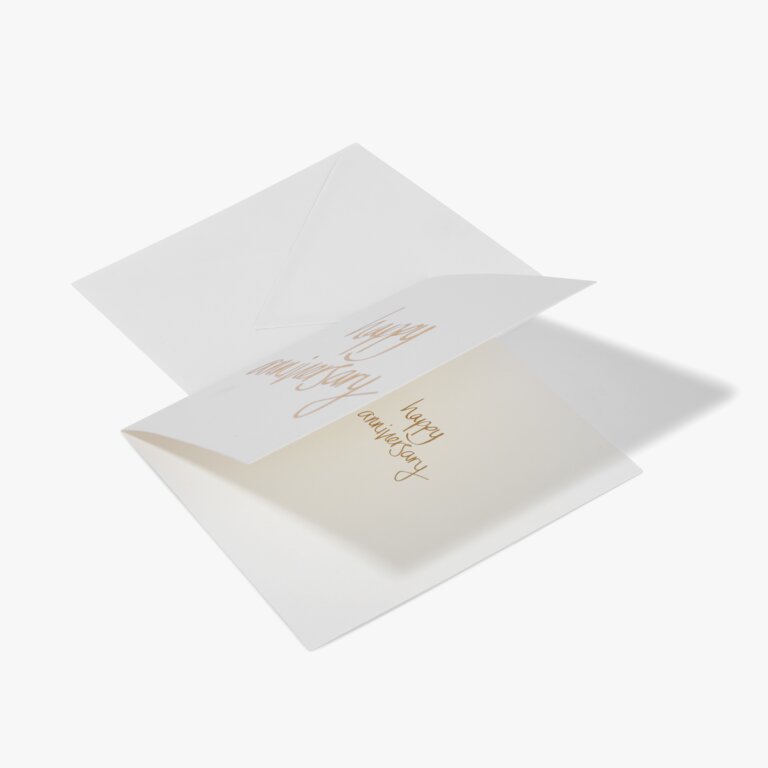 Greeting Card Happy Anniversary Gold Writing
