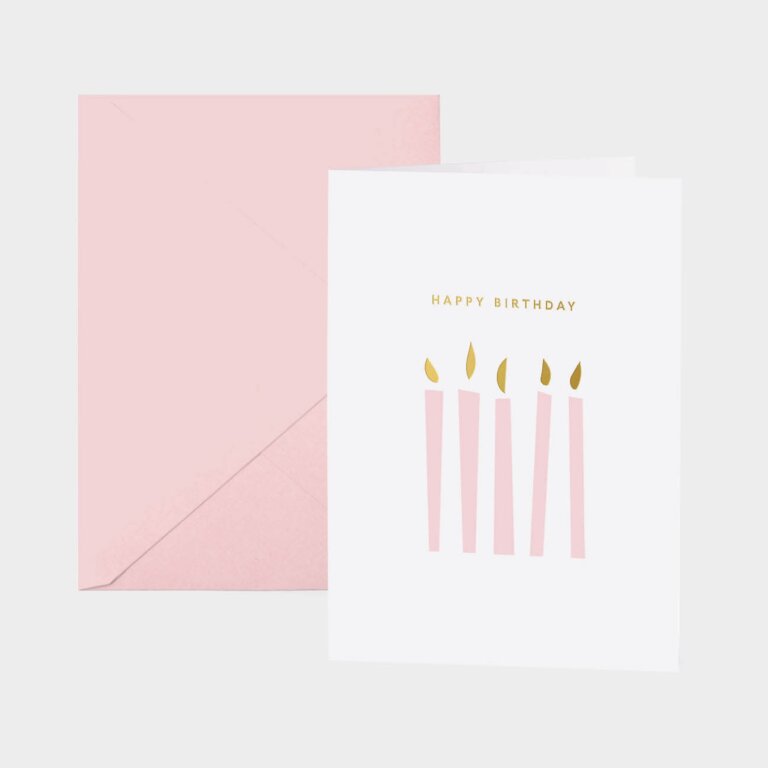 Greetings Card Happy Birthday Candle Print