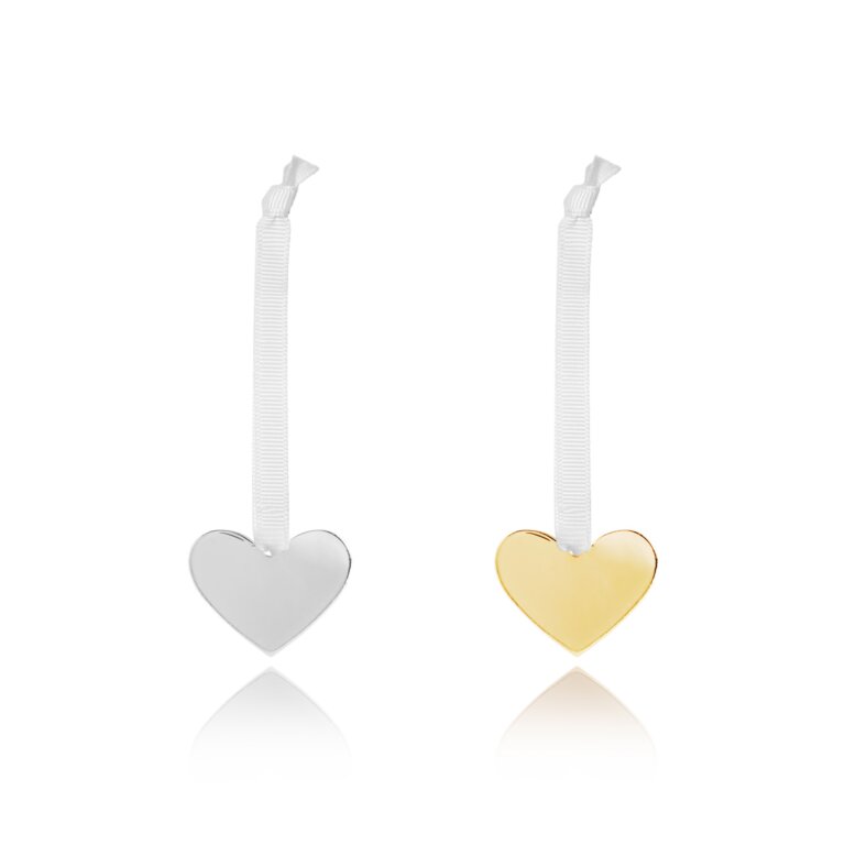 Mini Heart Shape Decorations in Silver And Gold